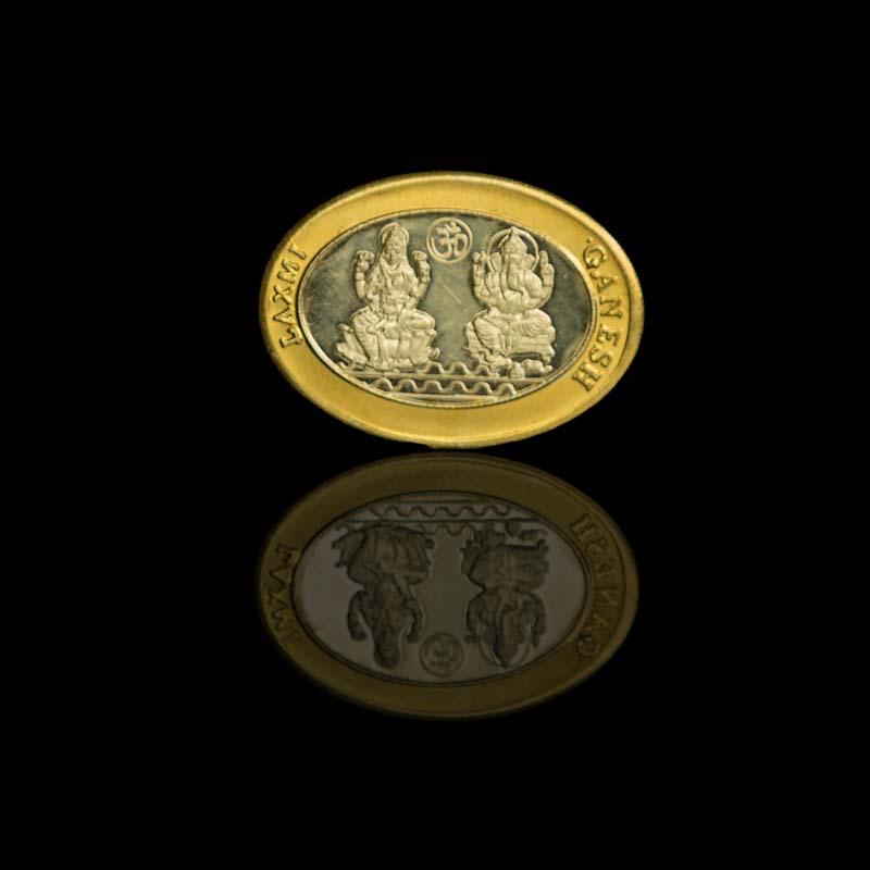 Silver/Gold Coin (Lakshmi & Ganesh)