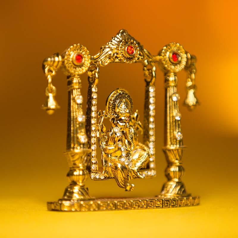 Beautiful Golden Metal Lord Ganesha Jhula