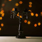 Black Glass Candle Stand