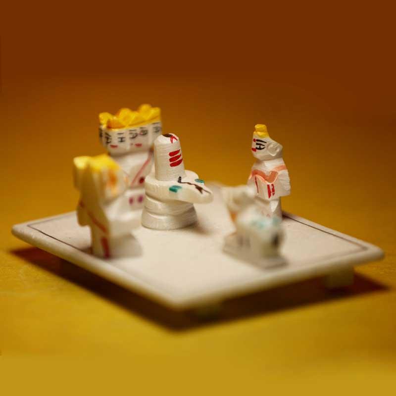 Handcrafted White Marble Shiv Parivar Figurine