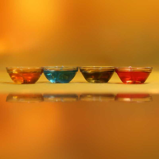 Glass Decorative Gel Diya (Set of 4)