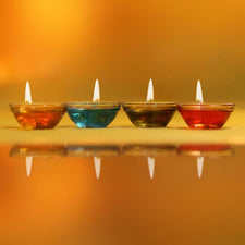 Glass Decorative Gel Diya (Set of 4)