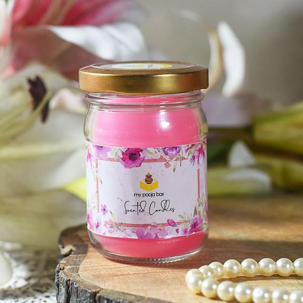 Romantic Rose Glass Jar Scented Candle