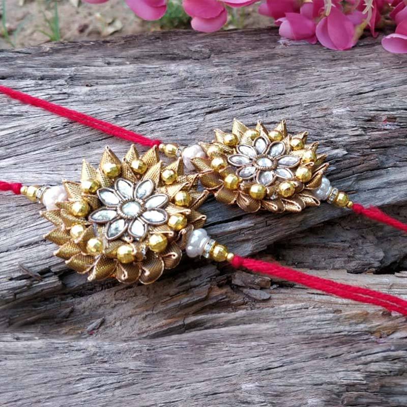 Gorgeous Handcrafted Gota Patti Rakhi (Set of 2)