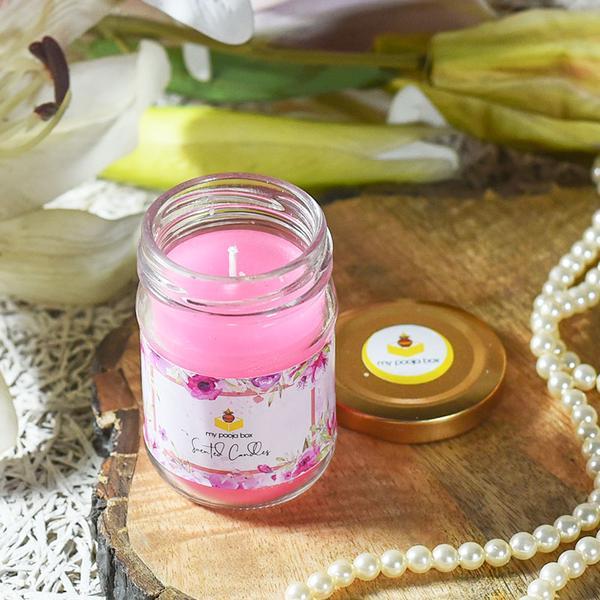 Romantic Rose Glass Jar Scented Candle