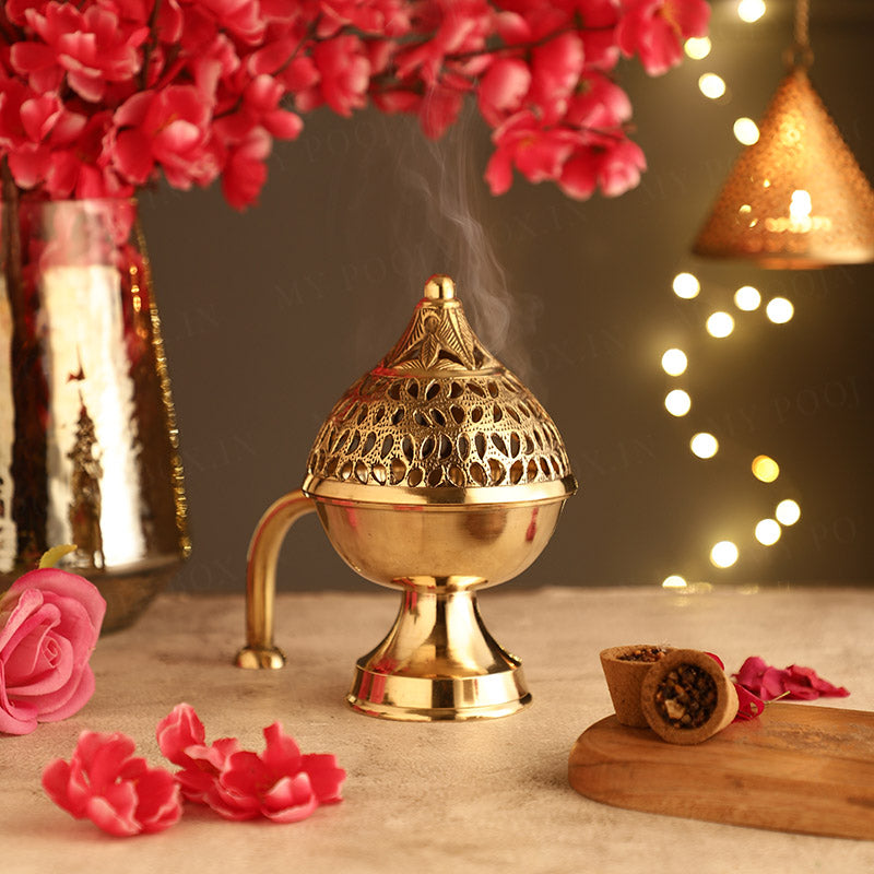 Handcrafted Brass Chirag Dhuni/Fumer