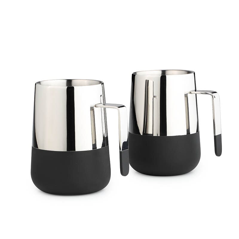 Black Steel Mug (SS & BLACK COMBO) Set of 2