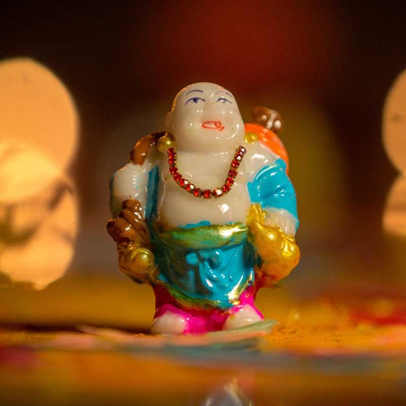Feng Shui Colorful Laughing Buddha Statue for Good Luck