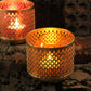 Attractive Floral Latticework Iron Glass T-light Holder
