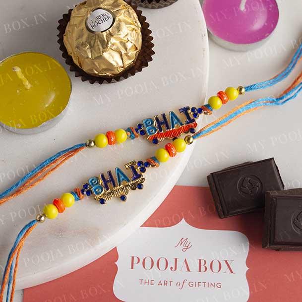 Jazzy BHAI Rakhi (Set of 2)