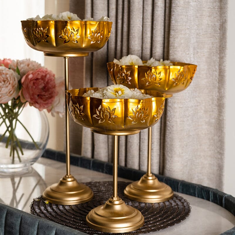 Standing Urli With Gold Finish