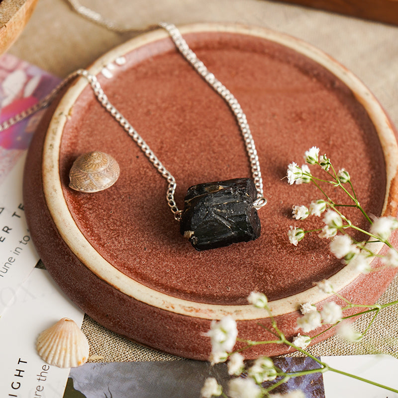 Black Obsidian Natural Crystal Necklace