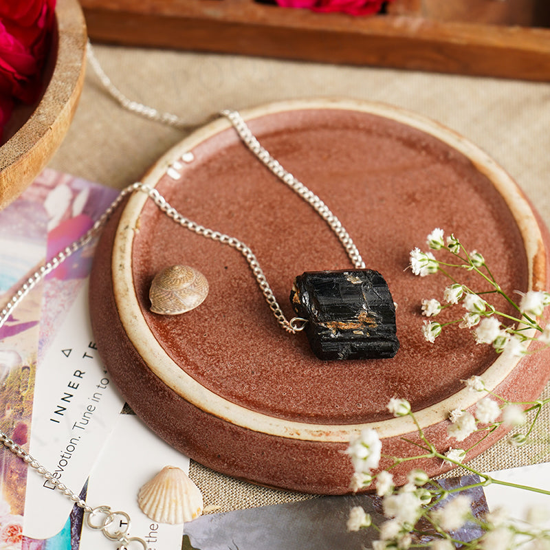 Black Obsidian Natural Crystal Necklace