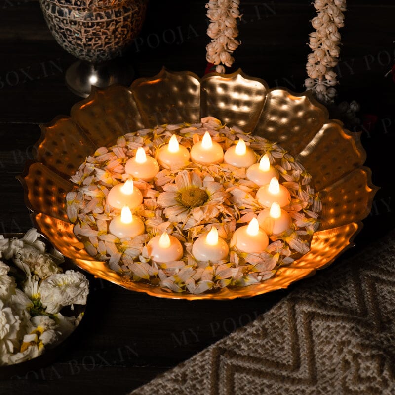 Buy LED Water Sensor Floating Tea Light Candles Online in India - Mypoojabox.in