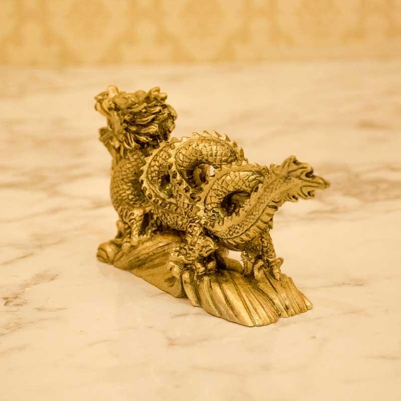 Feng Shui Golden Dragon Grasping Ball for Power and Success