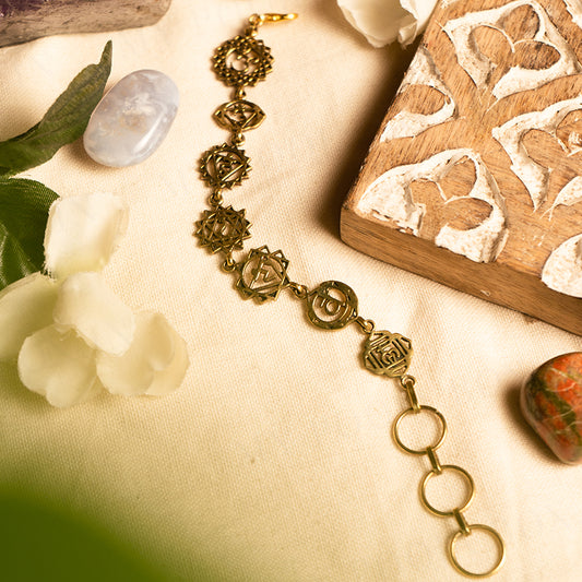 7 Chakra Symbol Bracelet For Meditation & Healing