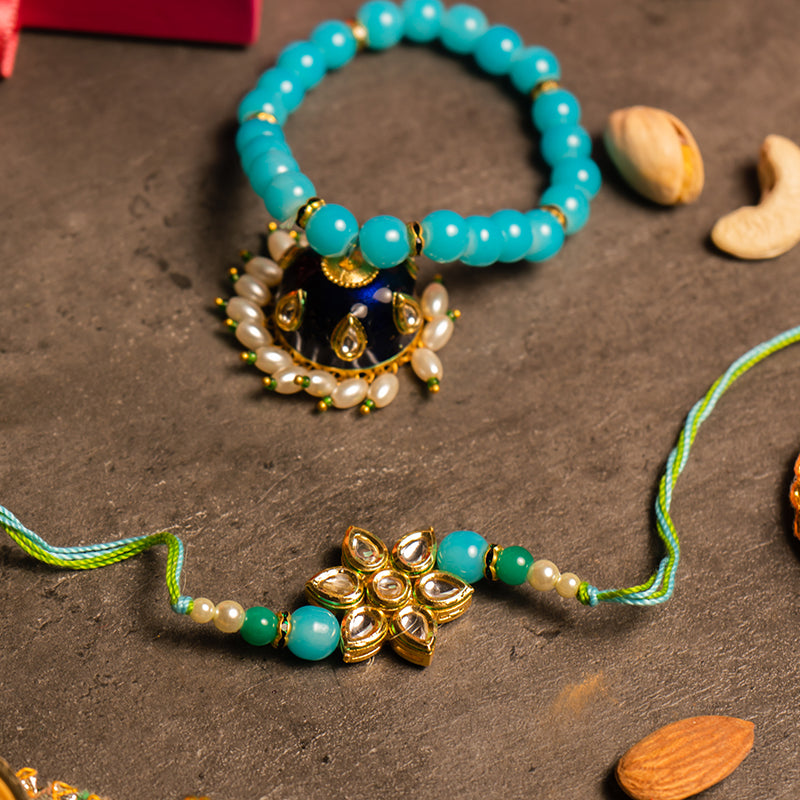 Glorious Meenakari Bracelet Rakhi for Bhaiya Bhabhi