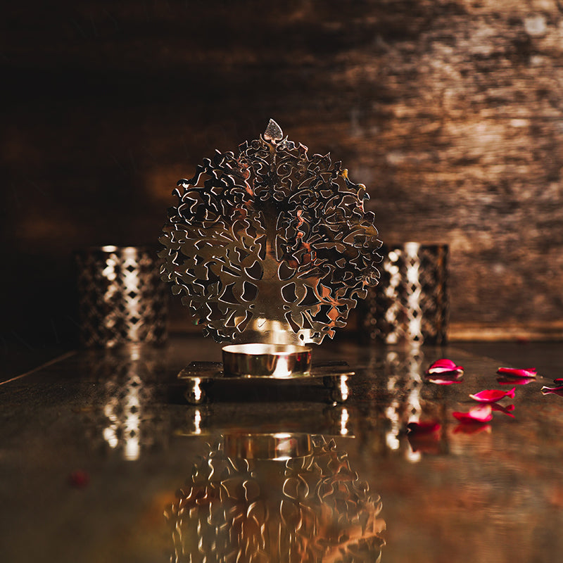 Lustrous Tree of Life T-light Holder