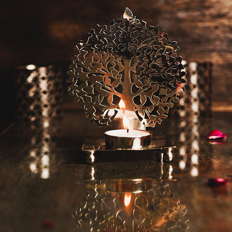 Lustrous Tree of Life T-light Holder