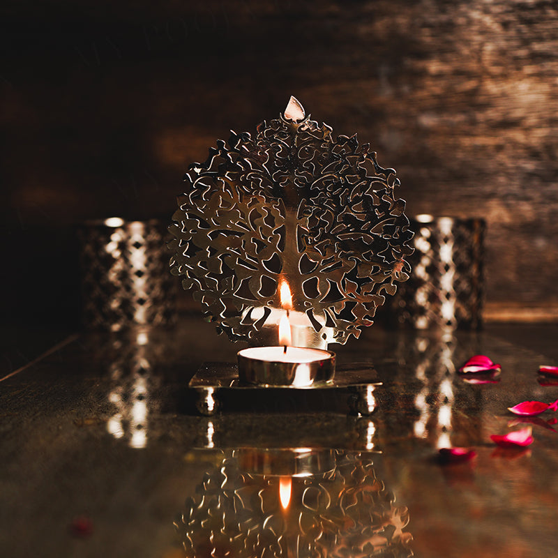 Lustrous Tree of Life T-light Holder