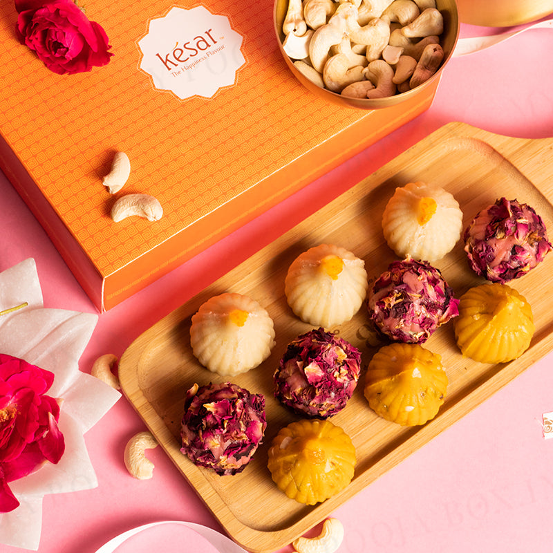 Modak Sweet Box Buy Assorted Modak 12PC Sweet Box for Ganesh Chaturthi - Rose Petal ...