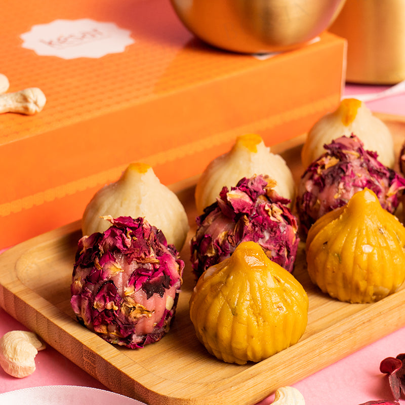 Modak Sweet Box Buy Assorted Modak 12PC Sweet Box for Ganesh Chaturthi - Rose Petal ...