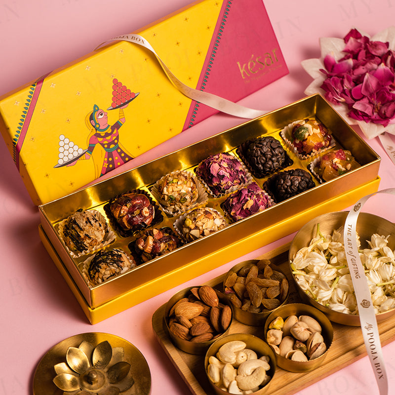 Assorted Gourmet Ladoo Sweets Box 12PC 300Gm