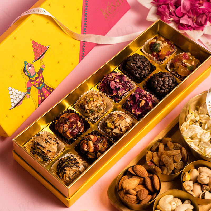 Assorted Gourmet Ladoo Sweets Box 12PC 300Gm
