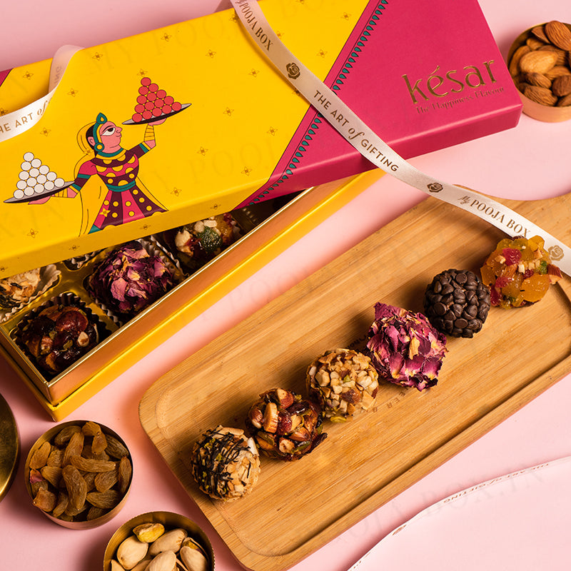 Assorted Gourmet Ladoo Sweets Box 12PC 300Gm