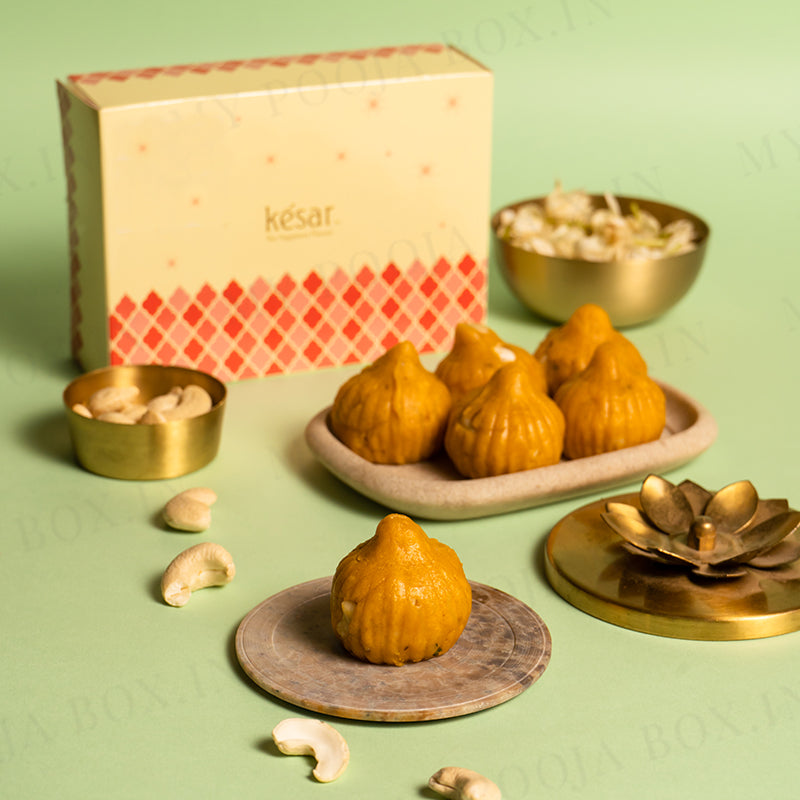 Buy Kaju-Mango Modak 6PC Sweet Box for Ganesh Chaturthi Online in India ...
