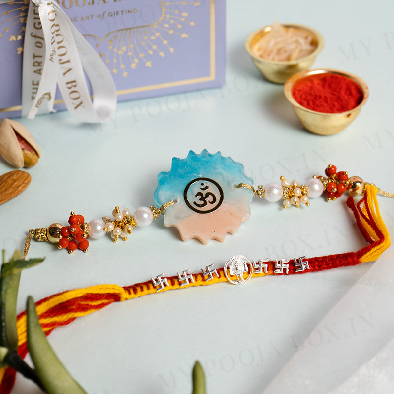 Om Ganesha Swastik Resin Rakhi