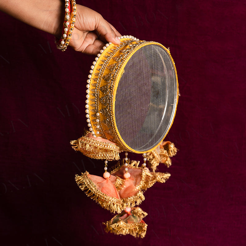 Yellow Daisies Karwa Chauth Thali Set