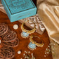 Marvelous Meenakari Sky Blue Jhumka