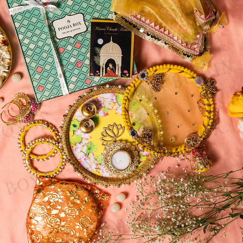 Yellow Blossom Karwa Chauth Gift Box