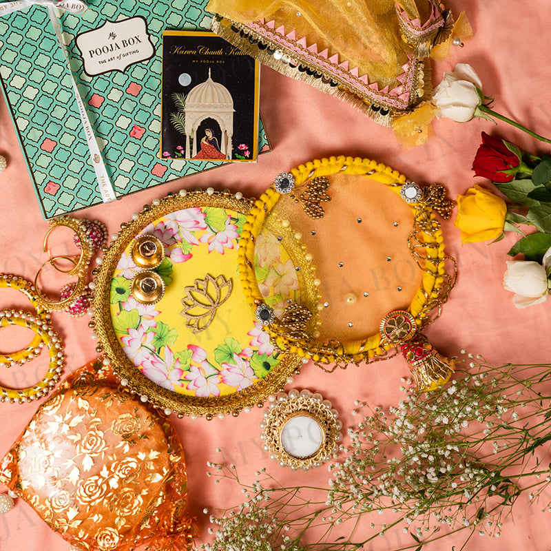Yellow Blossom Karwa Chauth Gift Box
