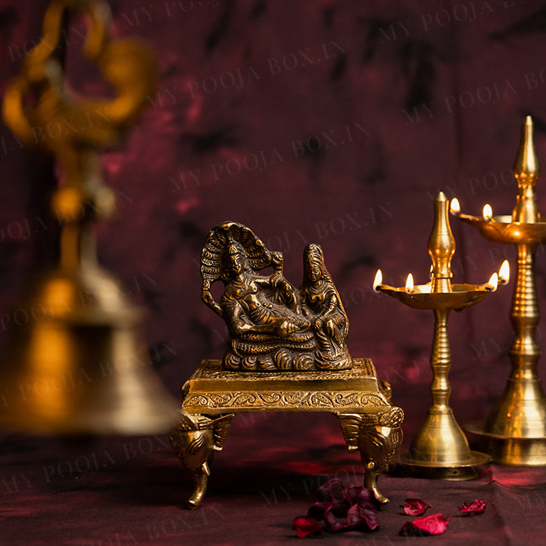 Spiritual Brass Lord Vishnu Idol