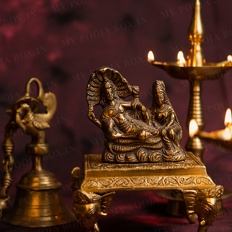 Spiritual Brass Lord Vishnu Idol