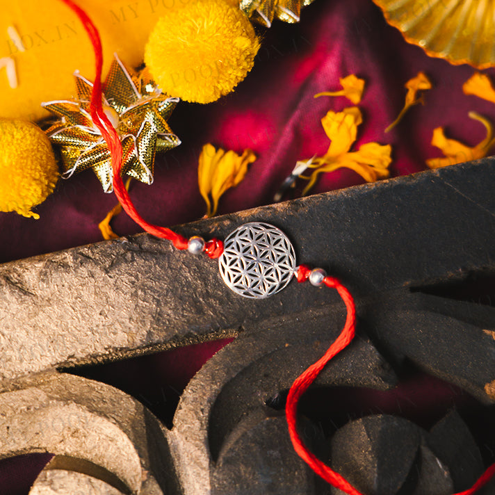925 Silver Flower Of Life Rakhi