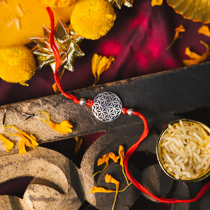 925 Silver Flower Of Life Rakhi
