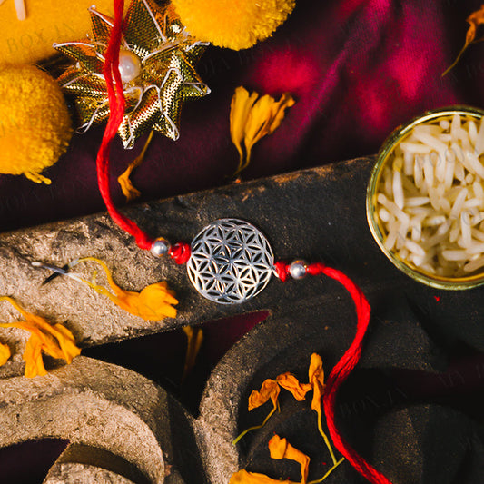 925 Silver Flower Of Life Rakhi