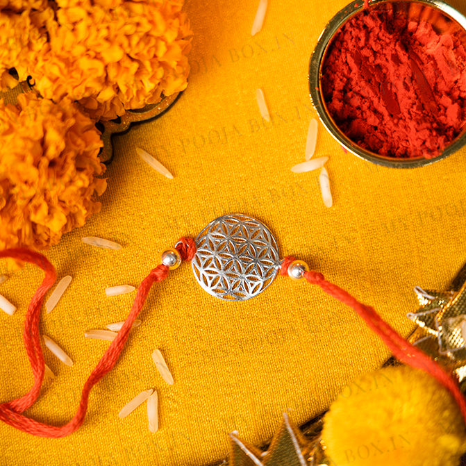 925 Silver Flower Of Life Rakhi