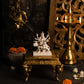 Mystical Sherawali Mata Gold Plated Marble Idol