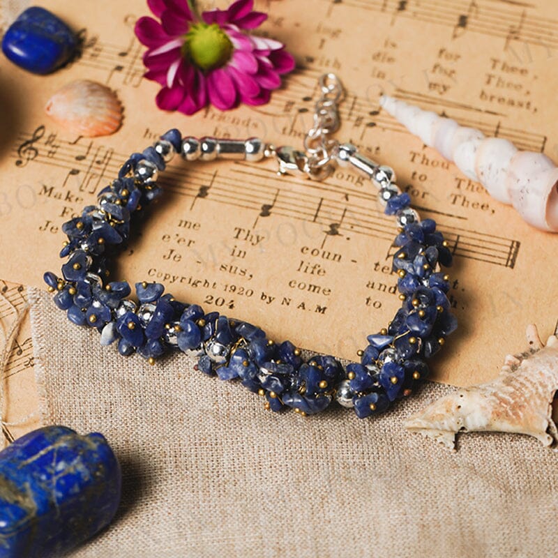 Astitva Jewellery Minimalist Lapis Lazuli Bracelet - Rainbow Bazaar