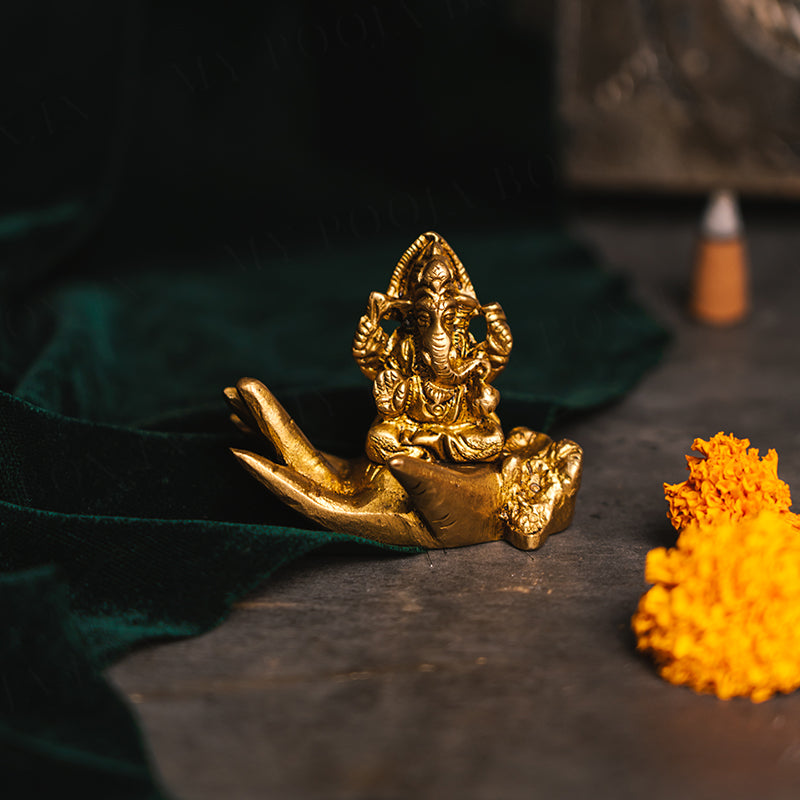 Petite Brass Ganesha Showpiece
