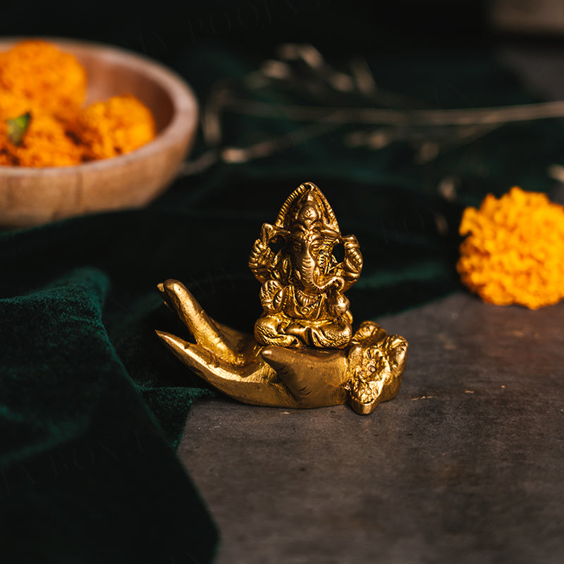 Petite Brass Ganesha Showpiece