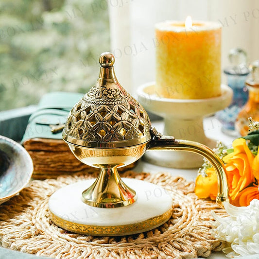Handcrafted Mini Brass Chirag Dhuni/Fumer