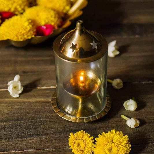 Small brass diya