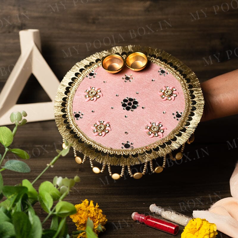 Light Pink Pooja Thali 8''