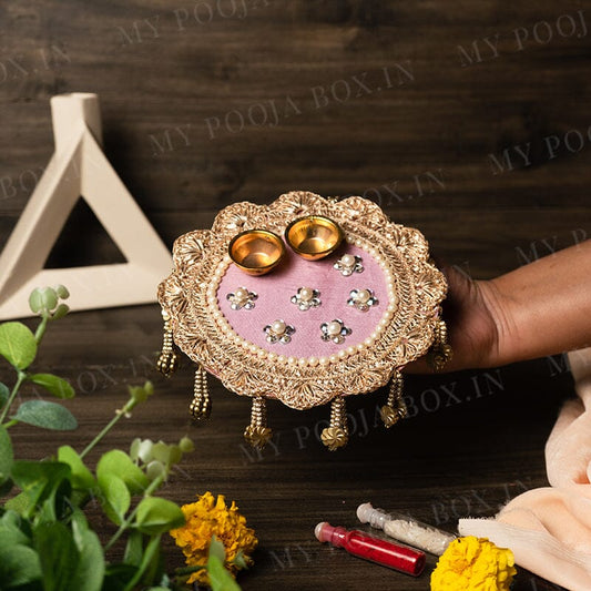 Light Pink Pooja Thali 6''