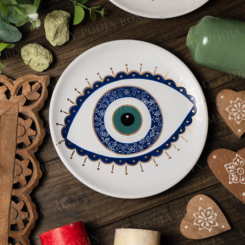 Hand-Painted Evil Eye Fancy Wall Decor Plate